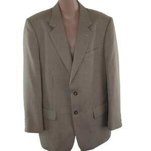 Cordovan & Grey Ltd Blazer Mens 44R Brown Houndstooth 2 Button Notch Lapel Lined